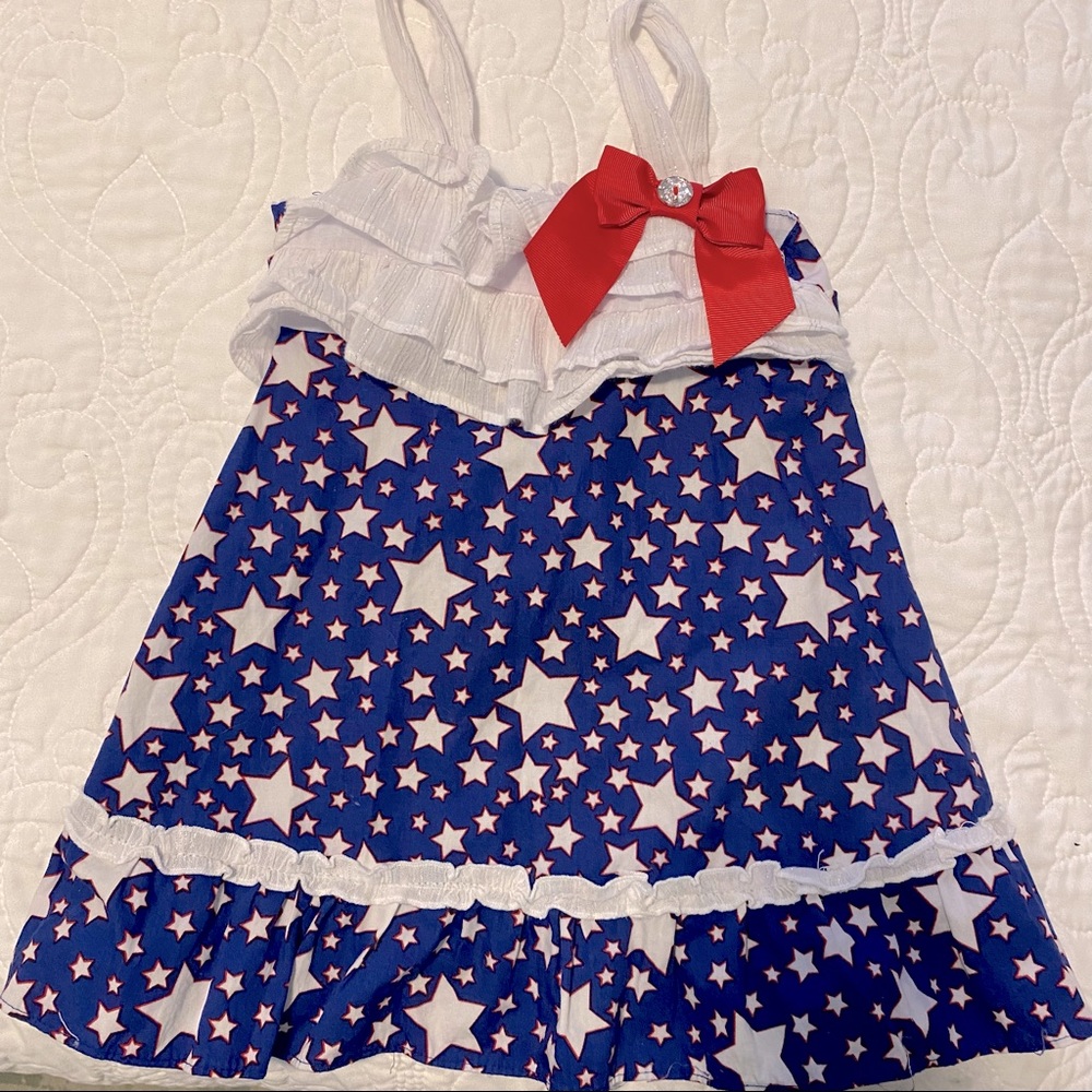 Girl’s Dress, 4th of July Red White Blue, Patriotic, 24 Month Nannette Baby